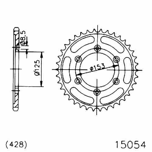 KETTENRAD 54Z,TEILUNG 428