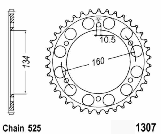 KETTENRAD 45Z,TEILUNG 525