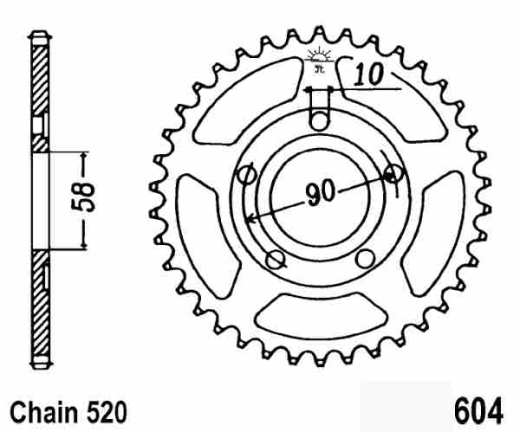 KETTENRAD 35Z,TEILUNG 520