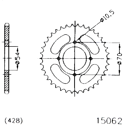 KETTENRAD 42Z,TEILUNG 428