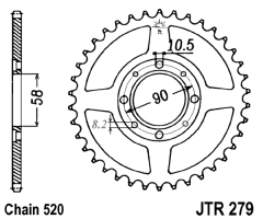 KETTENRAD 31Z,TEILUNG 520