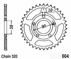 KETTENRAD 38Z,TEILUNG 520