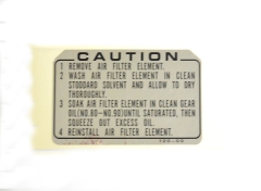 VORSICHTSZETTEL, LUFTFILTER