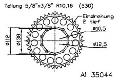 ESJOT KETTENRAD ALU 44Z T530